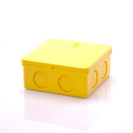 กล่องพักสายสี่เหลี่ยม-ร้อยสาย เหลือง SQUARE JUNCTION BOX-TOT